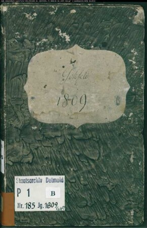 Zivilstandsregister der evangelischen Gemeinde Gohfeld, Kreis Herford (GHT 1809). (Gemeinde: Evangelische Gemeinde Gohfeld)