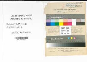 Entnazifizierung Waldemar Weiss , geb. 08.11.1896 (Bankbeamter)