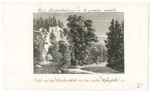 "Parthie aus dem Kirnitzschthale vor dem ersten Wasserfalle" - Ansicht des Kirnitzschtal