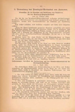 9. Verwaltung des Provinzial-Verbandes von Hannover