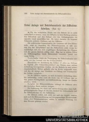 VI. Ueber Anlage und Betriebscontrole der Diffusionsfabriken