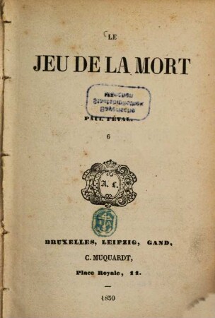 Le jeu de la mort : Par Paul Féval, 6