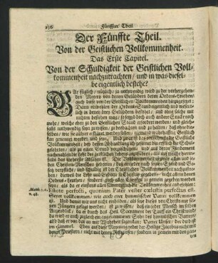 Das Erste Capitel. Von der Schuldigkeit der Geistlichen Vollkommenheit nachzutrachten, ...