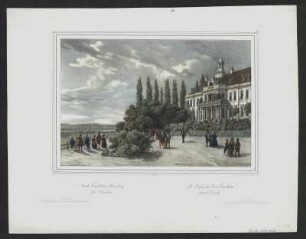 Ansicht von Findlaters Palais und Weinberg in Dresden, Lithographie, vor 1849 : Lütke, Ludwig Eduard : Lord Findlaters Weinberg bei Dresden = La Vigne du Lord Findlater près de Drèsde / N. d. Natur u. a. Stein gez. v. Lütke. - Berlin : E. H. Schroeder ; London : Hering ; $aParis$gGoupil, Vibert & Co. , [vor 1849]. - 1 Kunstbl. : Lithographie ; 22 x 15 cm