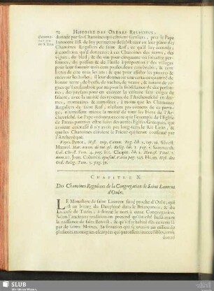 Chapitre X. De Chanoines Reguliers de la Congregation de saint Lauret d'Oulx