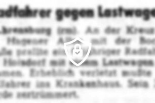 Radfahrer gegen Lastwagen