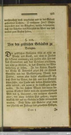 §. 102. Von den geistlichen Gebäuden zu Bologna