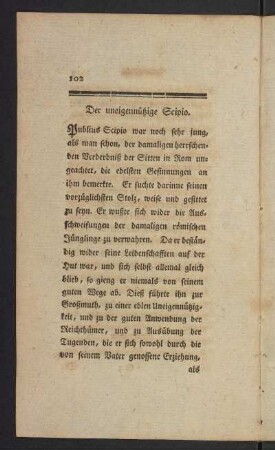 Der uneigennützige Scipio.