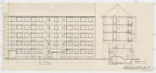 Wohnhaus Liegnitzer Straße 38/39, Berlin-Kreuzberg: Ansicht und Schnitt 1:50