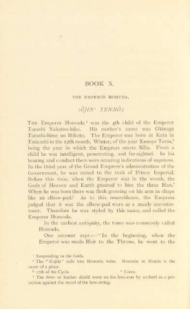 Book X. The emperor Homuda (Ojin Tenno)