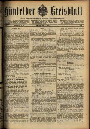 Ausgabe vom Samstag, den 27. Mai 1916.