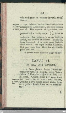 Caput VI. De Ipsa Coni Sectione