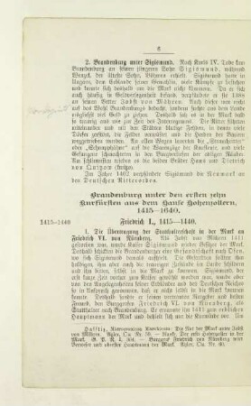 Brandenburg unter den ersten zehn Kurfürsten aus dem Hause Hohenzollern, 1415 - 1640