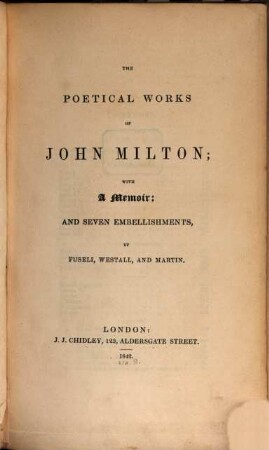 The poetical Works of John Milton