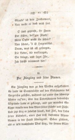 II. Der Jüngling und seine Blumen.