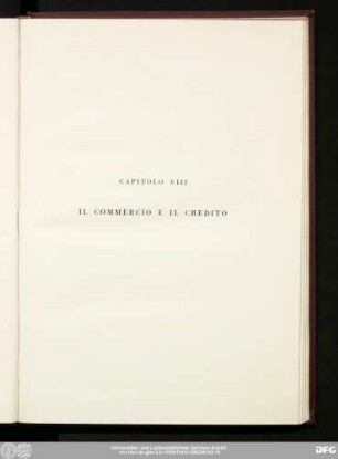 Capitolo VIII IL Commercio E IL Credito