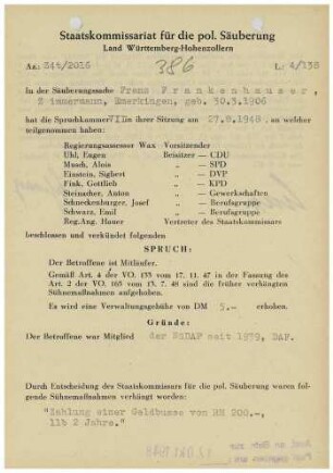 Frankenhauser, Franz