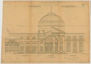 Thiersch, Friedrich von; Wiesbaden; Kurhaus - Ost - u. Westseite (Schemata)