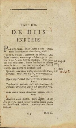 Pars IIII. De Diis Inferis.