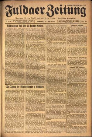 Ausgabe vom Dienstag, den 27. Juli 1926.