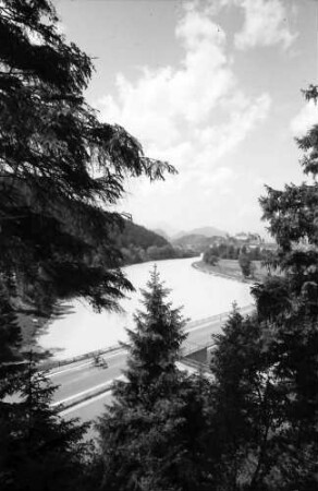 Füssen: Blick vom Hügel, Lechbrücke