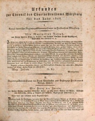Chronik des Churfürstenthums Würzburg. 1. 1806