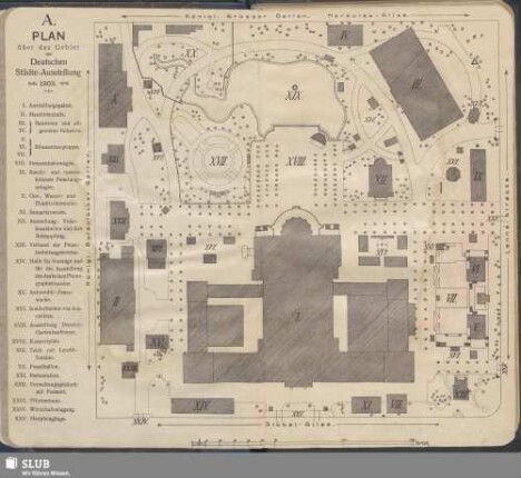 A. Plan über das Gebiet der Deutschen Städte-Ausstellung 1903