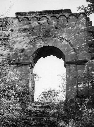Bad Dürkheim-Hardenburg. Burg Schlosseck (um 900-1000). Fensteröffnung
