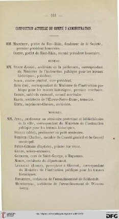 Composition actuelle du Comité d'administration