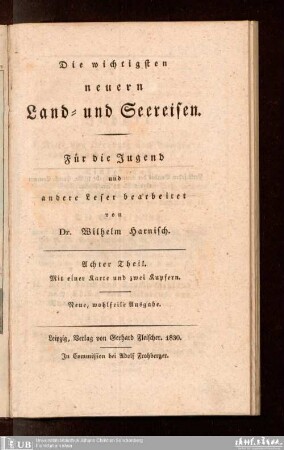 8: Die wichtigsten neuern Land- und Seereisen : für die Jugend und andere Leser bearbeitet