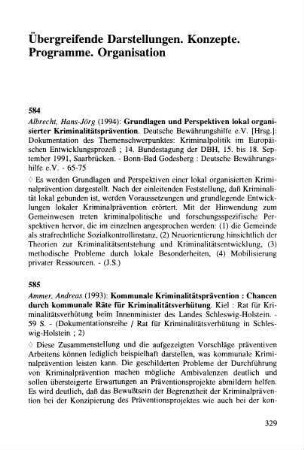 329-357, Übergreifende Darstellungen. Konzepte. Programme. Organisation