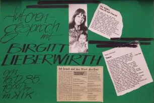Collage "Autorengespräch mit Birgitt Lieberwirth am 16.12.1985"