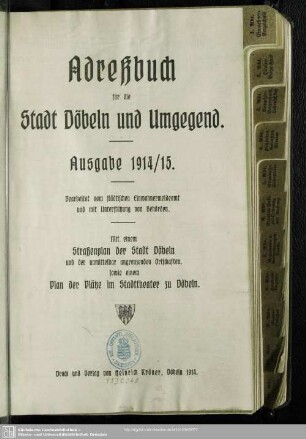 1914/15(1914): Adreßbuch für die Stadt Döbeln und Umgegend