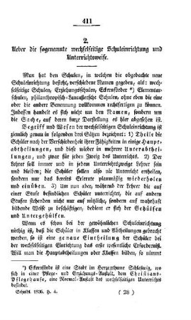 Ueber die sogenannte wechselseitige Schuleinrichtung und Unterrichtsweise