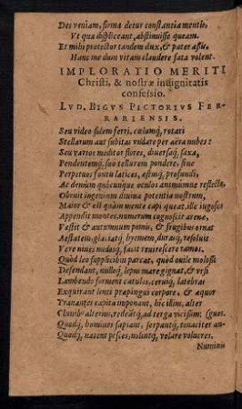 Imploratio Meriti Christi, & nostrae indignitatis confessio.