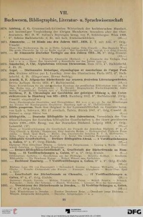 VII. Buchwesen, Bibliographie, Literatur- und Sprachwissenschaft (Nr. 1670-1798)