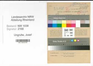 Entnazifizierung Josef Ungruhe , geb. 02.12.1921 (Sparkassenangestellter)