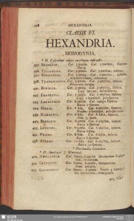 Classis VI. Hexandria
