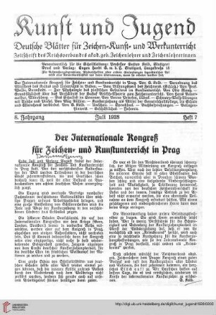 Der Internationale Kongreß für Zeichen - und Kunstunterricht in Prag