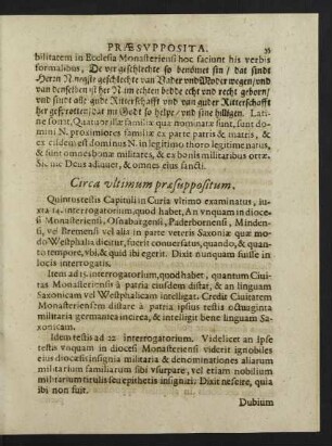 Circa ultimum praesuppositum.