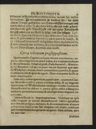 Circa ultimum praesuppositum.