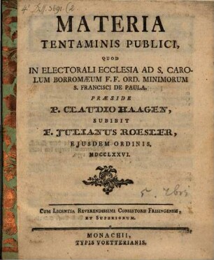 Materia tentaminis publici
