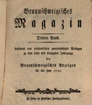Braunschweigisches Magazin. 3, 3. 1790