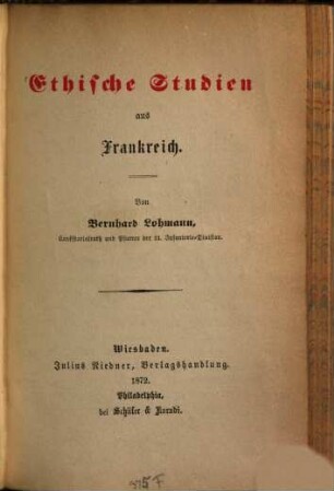Ethische Studien aus Frankreich