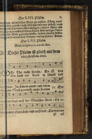 Der LIII. Psalm.