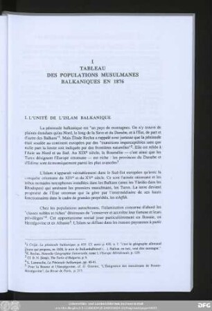 I. L'Unité De L'Islam Balkanique