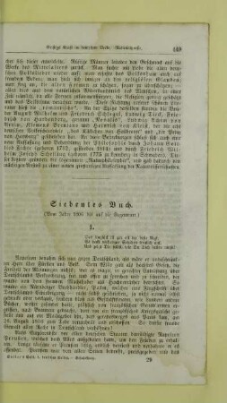 Siebentes Buch. (Vom Jahre 1806 bis auf die Gegenwart.)