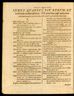 Index Quartus Est Rerum Et verborum memorabilium: Ubi punctum post numerum ...