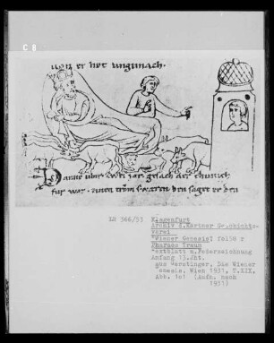 Wiener Genesis, fol 158 r: Pharaos Traum