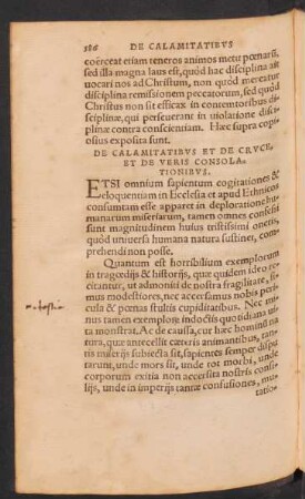 De Calamitatibus Et De Cruce, Et De Veris Consolationibus.